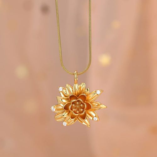Collier avec strass à pendentif fleur - SHEIN - Modalova
