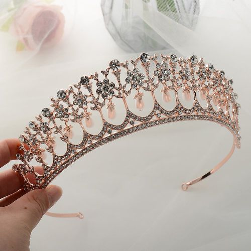 Bandeau à strass et fausses perles design couronne de mariée - SHEIN - Modalova