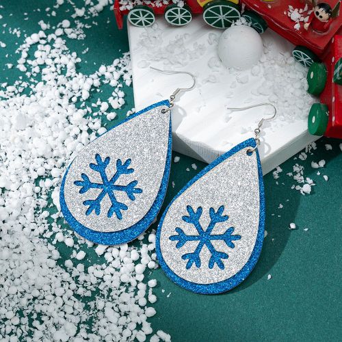 Boucles d'oreilles à design goutte d'eau Noël à motif flocon de neige - SHEIN - Modalova