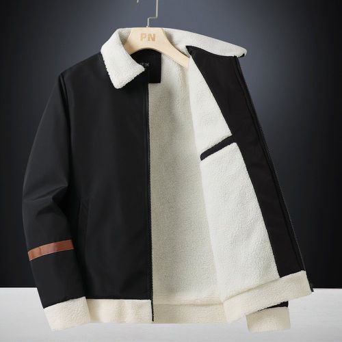 Manteau à doublure en tissu duveteux zippé - SHEIN - Modalova