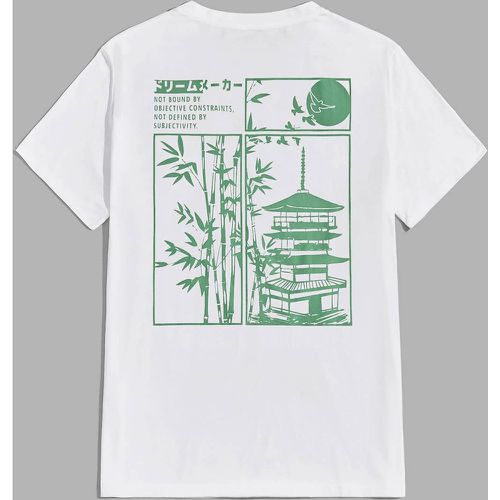 T-shirt à imprimé végétale et slogan - SHEIN - Modalova