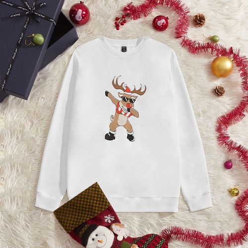Sweat-shirt à imprimé renne de Noël - SHEIN - Modalova