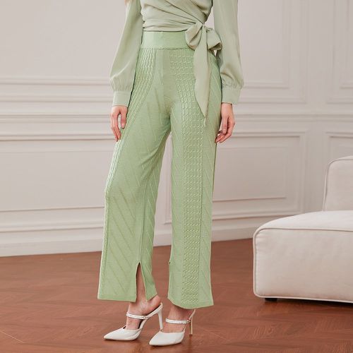 Pantalon taille haute fendu en tricot - SHEIN - Modalova