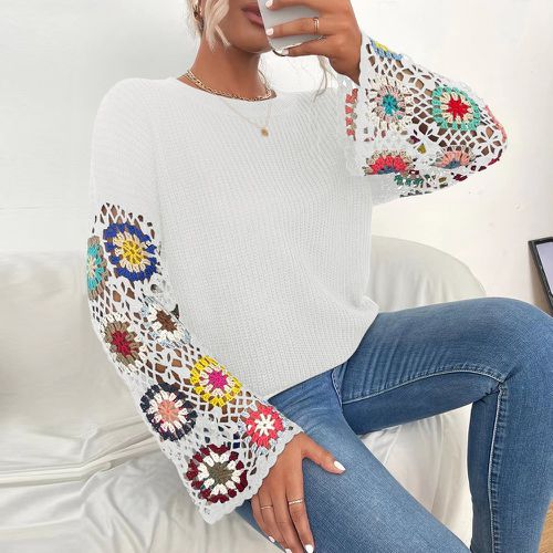 Pull fleuri en tricot - SHEIN - Modalova