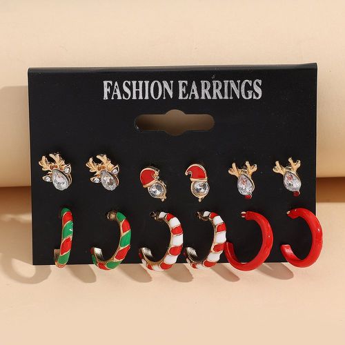 Paires Boucles d'oreilles renne de Noël & à détail chapeau - SHEIN - Modalova