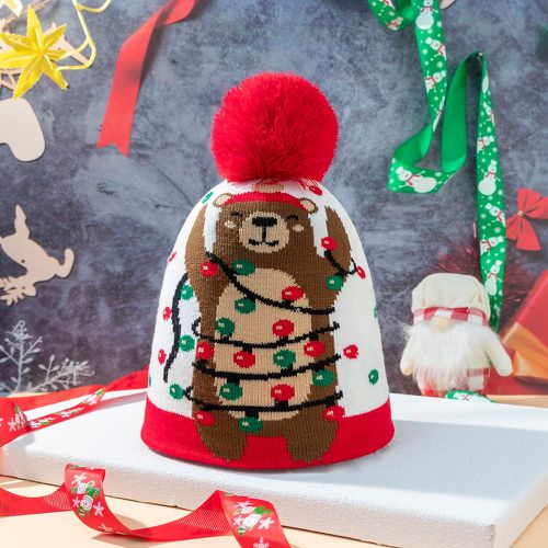 Bonnet Noël à motif d'ours à pompons - SHEIN - Modalova