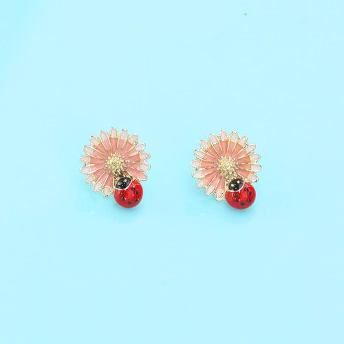 Clous d'oreilles coccinelle & fleur - SHEIN - Modalova