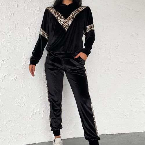 Pantalon de survêtement & Sweat-shirt à léopard en velours - SHEIN - Modalova