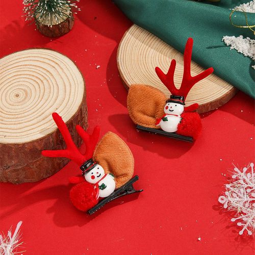 Pièces Épingle à cheveux Noël ramure & à détail bonhomme de neige - SHEIN - Modalova