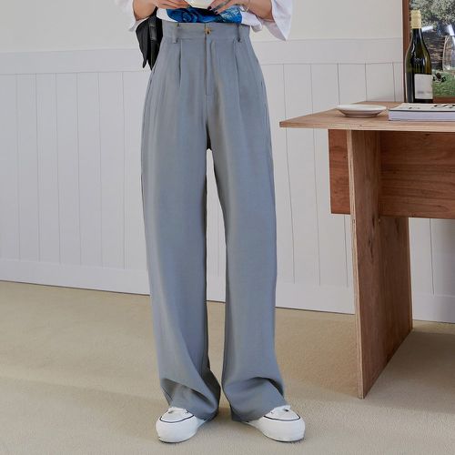 Pantalon de costume taille haute à détail plié droit - SHEIN - Modalova