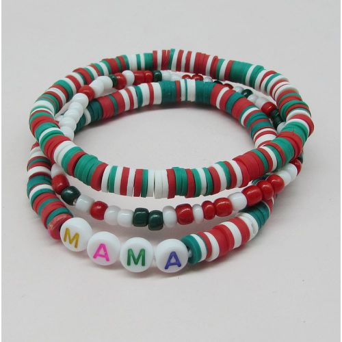 Pièces Bracelet perlé à blocs de couleurs à lettres - SHEIN - Modalova