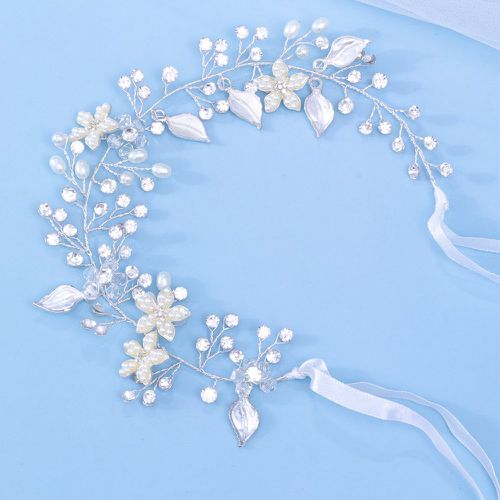 Bandeau pour cheveux fausse perle à fleur à strass de mariée - SHEIN - Modalova
