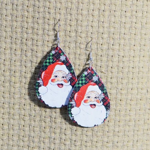 Boucles d'oreilles à design goutte d'eau à motif père Noël - SHEIN - Modalova