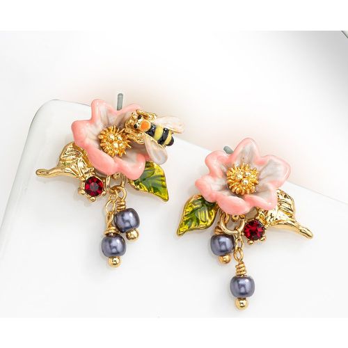 Boucles d'oreilles abeille et fleur - SHEIN - Modalova