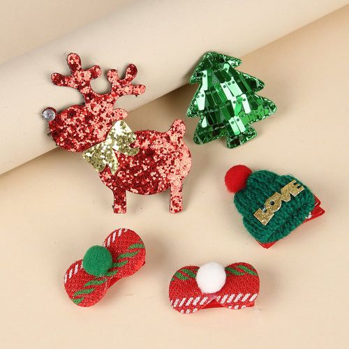 Pièces Épingle à cheveux arbre de Noël et chapeau - SHEIN - Modalova