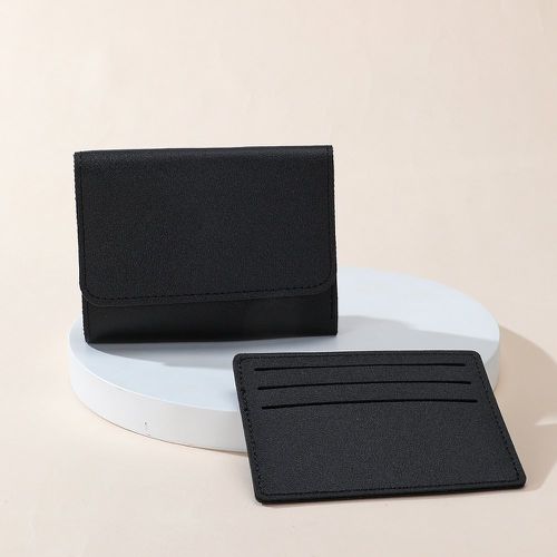 Petit portefeuille en relief de litchi pliable avec porte-cartes - SHEIN - Modalova