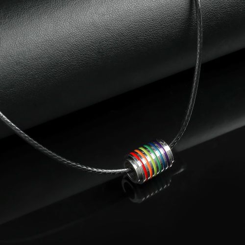 Collier LGBT à blocs de couleurs cylindrique - SHEIN - Modalova