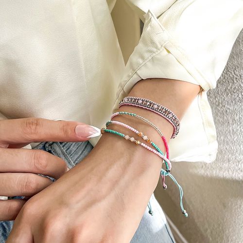 Pièces Bracelet à blocs de couleurs à perles - SHEIN - Modalova
