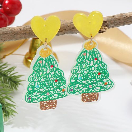 Pendants d'oreilles Noël cœur & à détail d'arbre - SHEIN - Modalova
