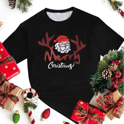Pièce T-shirt Noël et à lettres - SHEIN - Modalova