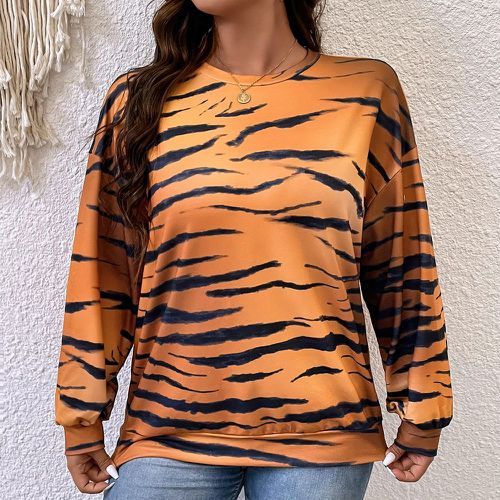 Sweat-shirt peau de tigre à imprimé - SHEIN - Modalova