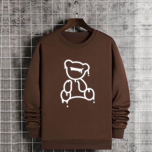 Sweat-shirt à imprimé ours à doublure thermique - SHEIN - Modalova