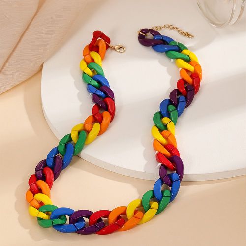 Collier à chaîne LGBT à blocs de couleurs - SHEIN - Modalova