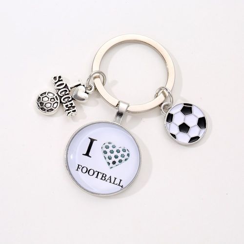 Porte-clés à lettres rond & à breloque de football - SHEIN - Modalova