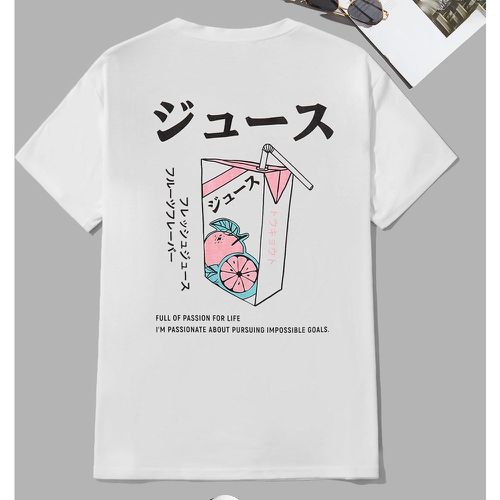 T-shirt à motif dessin animé et lettre japonaise - SHEIN - Modalova