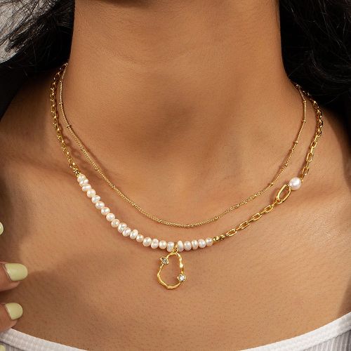 Collier avec pendentif perle de culture multicouche - SHEIN - Modalova