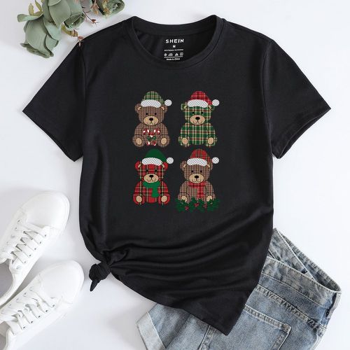 T-shirt Noël à imprimé ours - SHEIN - Modalova