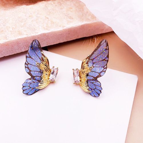 Boucles d'oreilles avec strass design papillon - SHEIN - Modalova