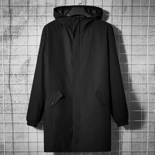 Manteau à capuche zippé à rabat - SHEIN - Modalova