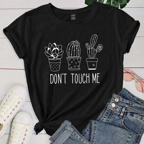 T-shirt cactus et graphique de slogan - SHEIN - Modalova