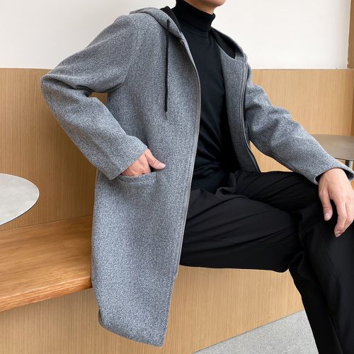 Manteau avec poches à cordon à capuche zippé - SHEIN - Modalova