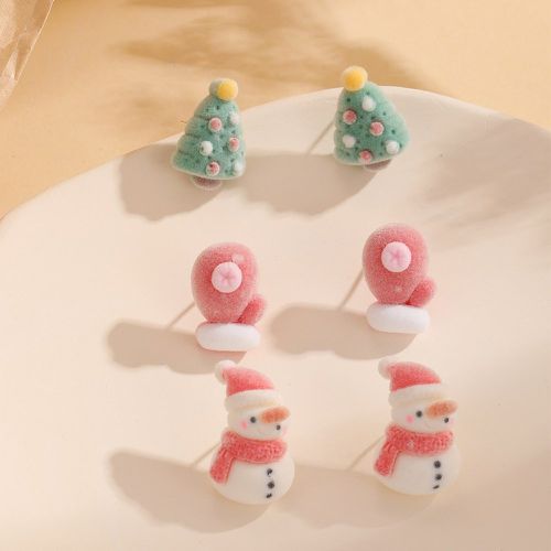 Paires Clous d'oreilles Noël à design arbre et bon de neige - SHEIN - Modalova