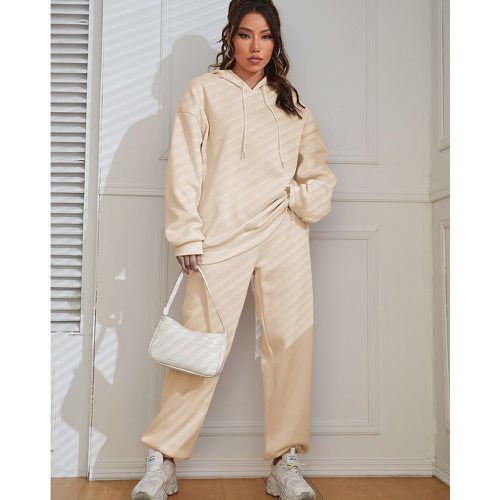 Pantalon de survêtement & sweat-shirt à capuche à lettres à cordon - SHEIN - Modalova