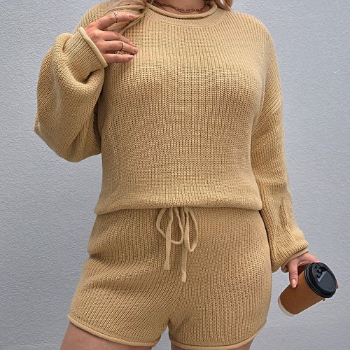 Pull & à cordon Short en tricot - SHEIN - Modalova