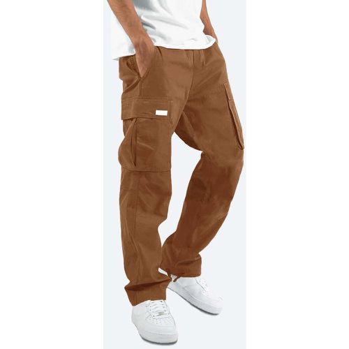 Pantalon cargo à applique à poche à rabat à cordon - SHEIN - Modalova