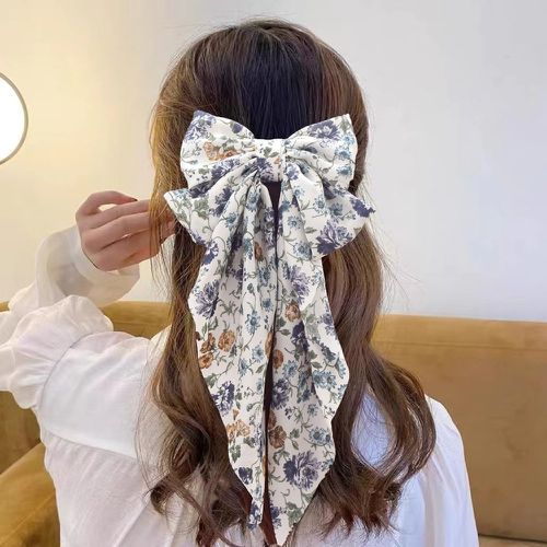 Pince à cheveux française à imprimé floral à nœud papillon - SHEIN - Modalova