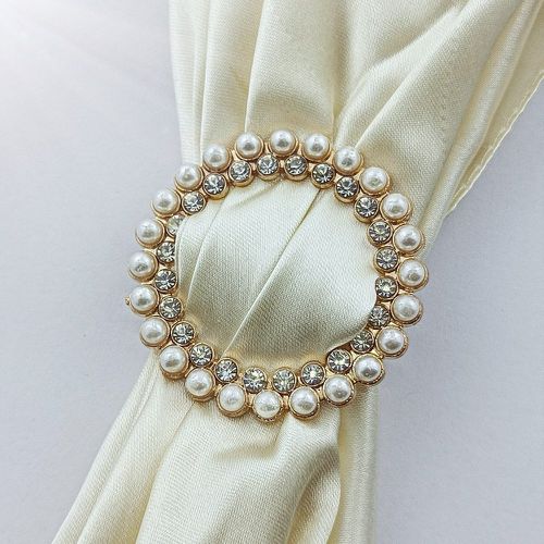 Boucle d'écharpe à strass et fausses perles - SHEIN - Modalova