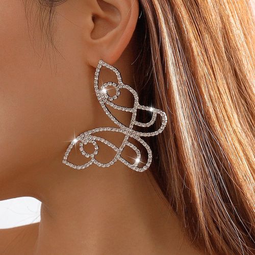 Boucles d'oreilles à strass design papillon - SHEIN - Modalova