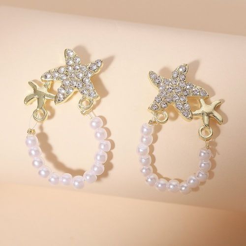 Boucles d'oreilles à strass étoile de mer & à fausse perle - SHEIN - Modalova