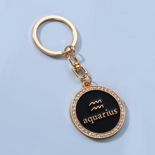 Porte-clés à lettres avec strass à breloque ronde - SHEIN - Modalova