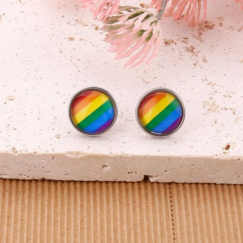 Clous d'oreilles LGBT design rond - SHEIN - Modalova