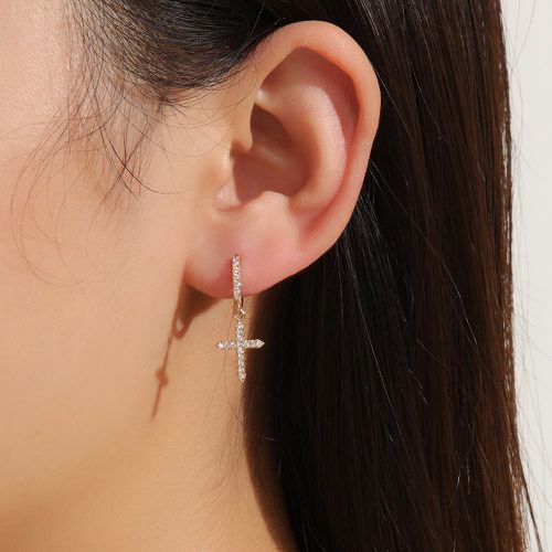 Pendants d'oreilles zircone cubique à détail croix - SHEIN - Modalova