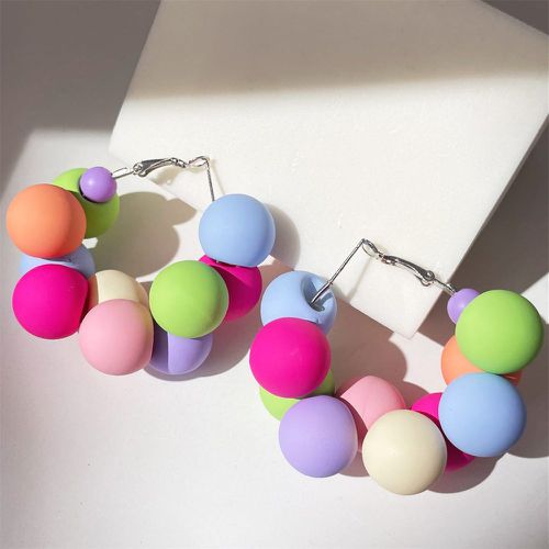 Créoles à blocs de couleurs à perles - SHEIN - Modalova