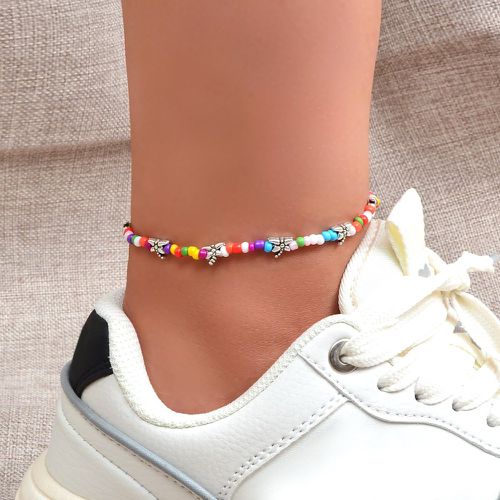 Bracelet de cheville perlé de couleur aléatoire à détail de libellule - SHEIN - Modalova