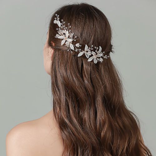 Pièces Accessoire de cheveux de mariée à strass à détail feuille - SHEIN - Modalova