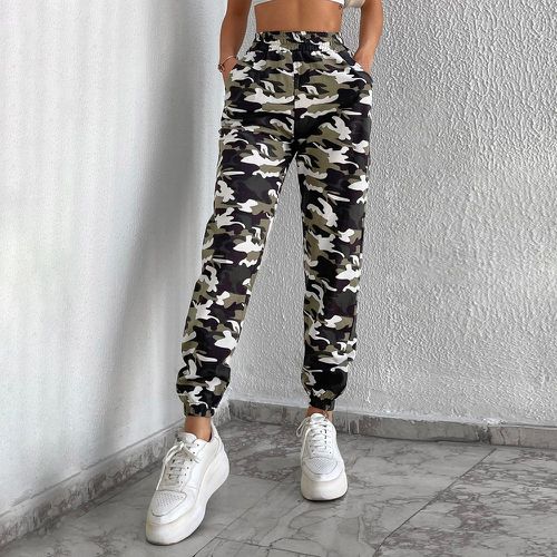 Pantalon de survêtement à imprimé camouflage à poche - SHEIN - Modalova